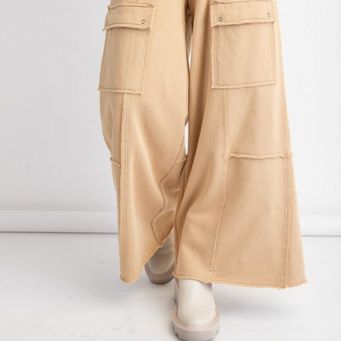 Smocked Cargo Pant - Desert Camel