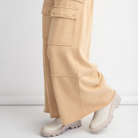 Smocked Cargo Pant - Desert Camel