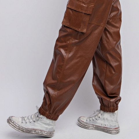 Faux Leather Pant - Mocha