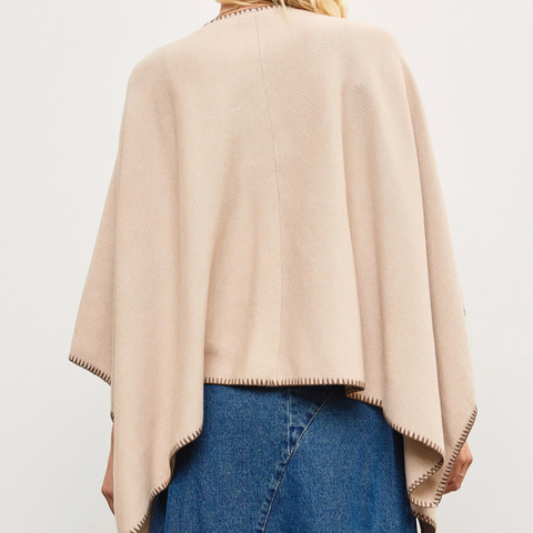 Grain Button Closure Poncho