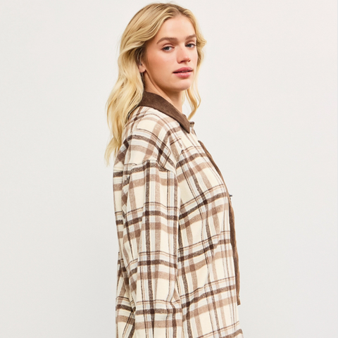 Plaid Oatmeal Carabiner Jacket