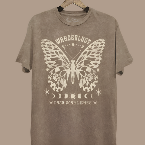 Wanderlust Butterfly Tee - Mocha