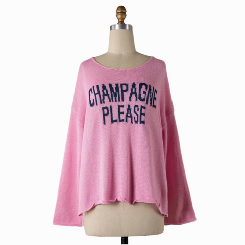 Champagne Please Sweater - Pink