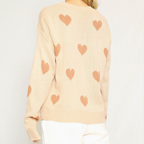 Peachy Heart Sweater