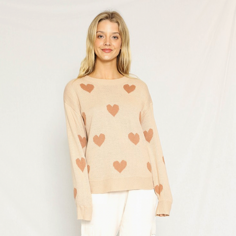 Peachy Heart Sweater