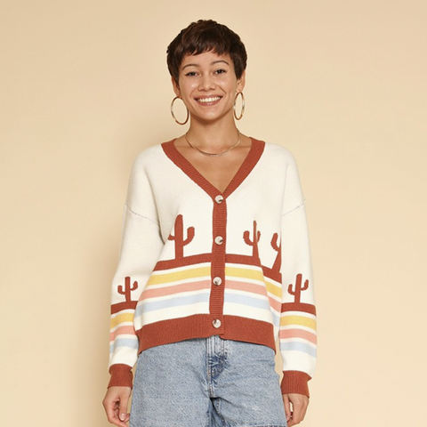 Desert Retro Cardigan - Cream