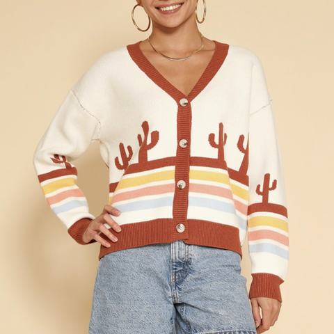 Desert Retro Cardigan - Cream