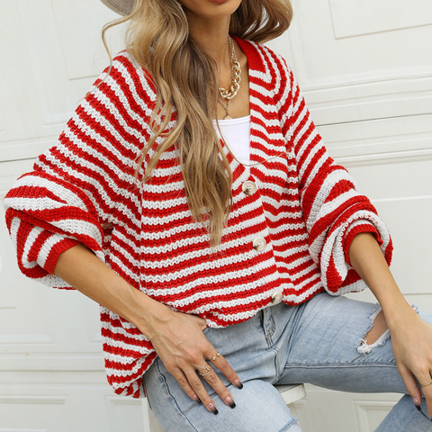 Lily Red Striped Sweater