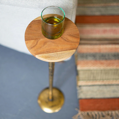 Antique Cocktail Table w/ Wood Top