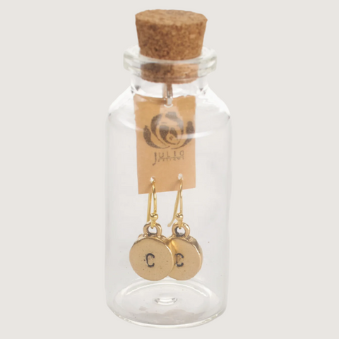 Gold Marple Initial Earrings