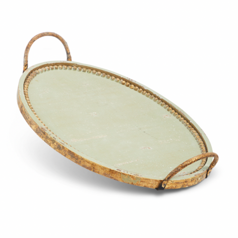 Antique Green Tray 19"