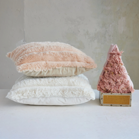 Blush Faux Fur Pillow