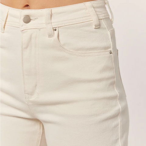 Cropped Wide Leg Jean - Ivory