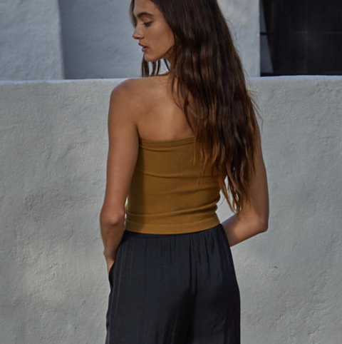 One Shoulder Brami - Olive Gold