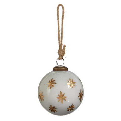 Ivory Gold Star Ornament