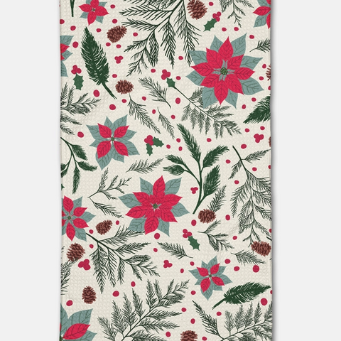 Woodland Poinsettia Bar Towel