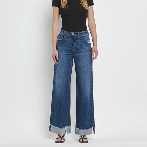 High Rise Baggy Wide Denim Pants