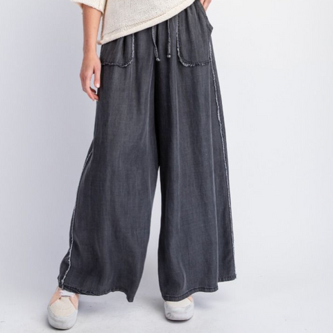 Black Denim Chambray Pant