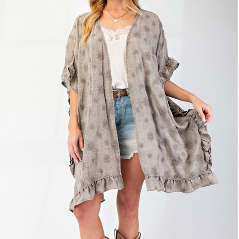 Mineral Washed Duster - Ash