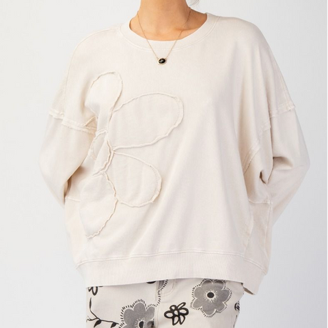 Flower Patch Pullover - Ecru