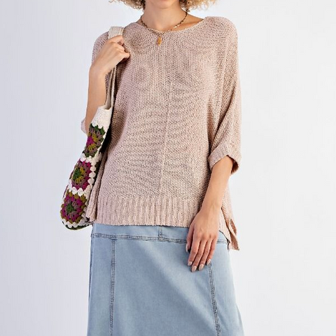 Breezey Sweater Top - Mauve