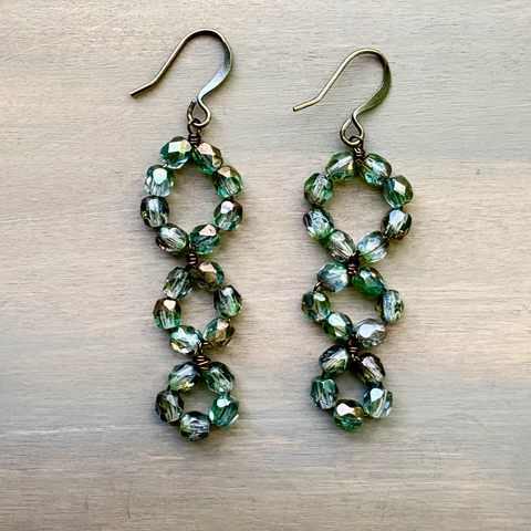 Triple Loop Crystal Earrings