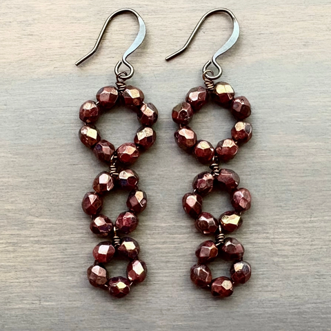 Triple Loop Crystal Earrings