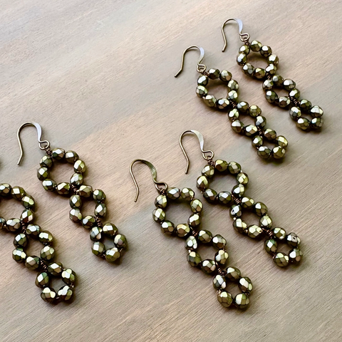 Triple Loop Crystal Earrings