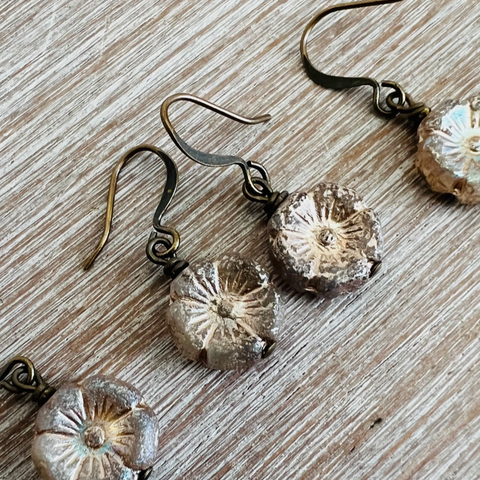 Dainty Pink Flower Earrings