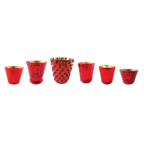 Red Mercury Glass Votive Holder