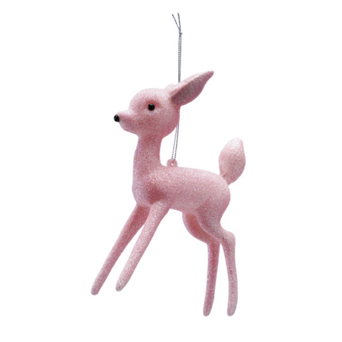 Pink deer ornament on a white background
