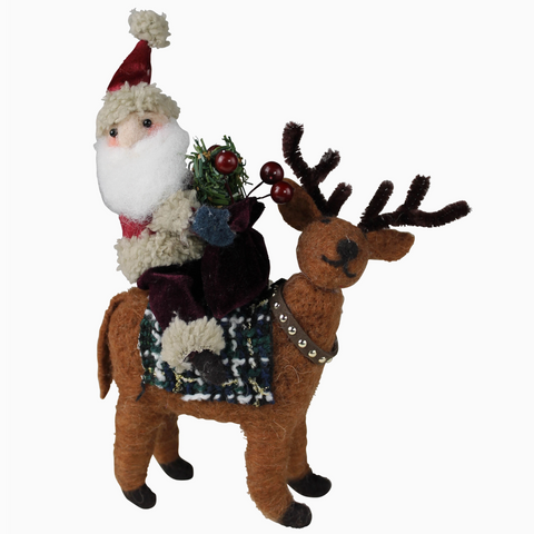 Santa on Deer Figure