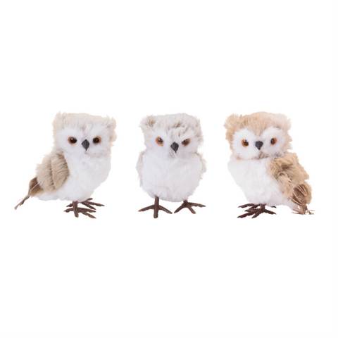 Beige Owl Figure