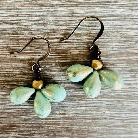 Triple Mint Earrings