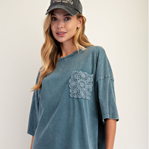 Hilda Top - Faded Teal