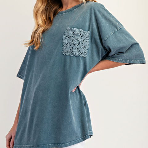 Hilda Top - Faded Teal