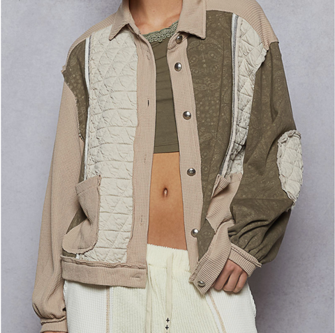 Beige Block Jacket