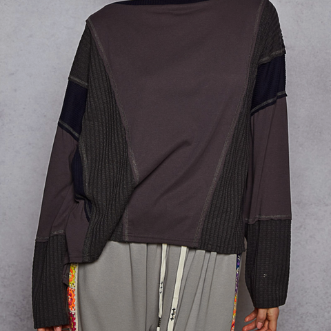 Contrast Pullover - Charcoal