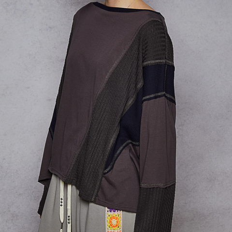 Contrast Pullover - Charcoal