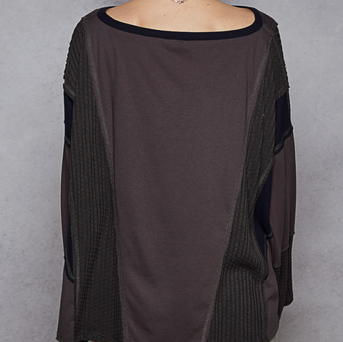 Contrast Pullover - Charcoal