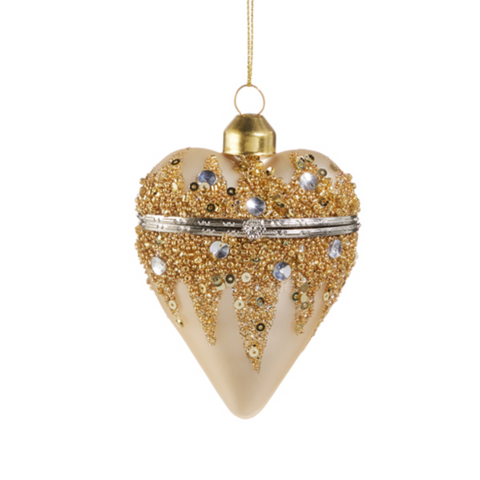 Gold Heart Box Ornament