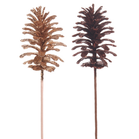 Glitter Pinecone Pick 15"