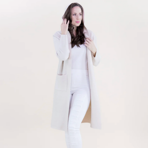 Rachel Hooded Cardigan - White