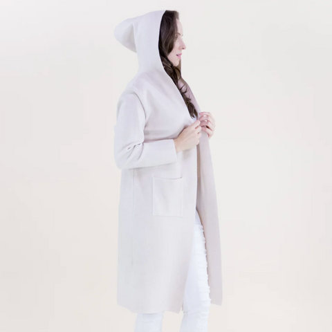 Rachel Hooded Cardigan - White