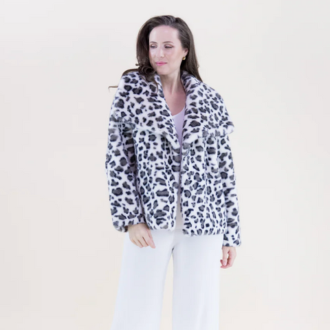 Jackie Leopard Jacket - White