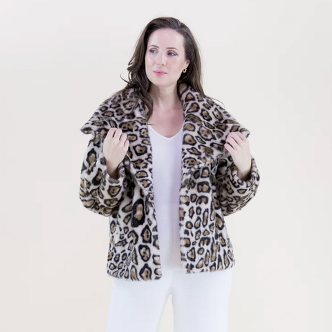 Jackie Leopard Jacket - Beige