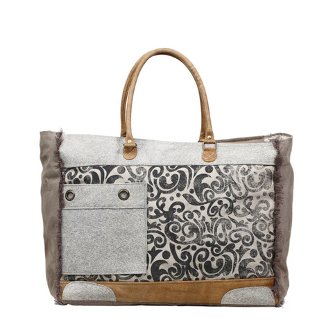 Hide & Floral Weekender Bag