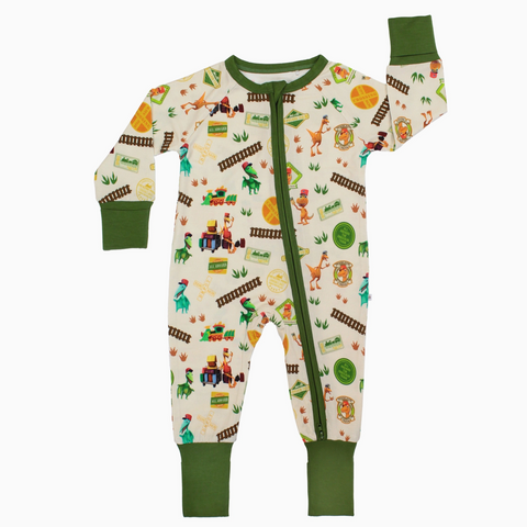 All Aboard Dinosaur Convertible Footie Pajama