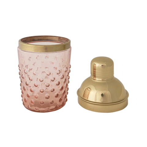 Glass Hobnail Cocktail Shaker