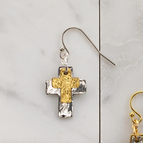 Layered Cross Earrings